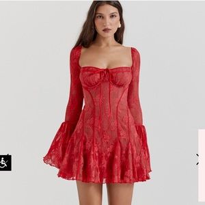 Analissa Scarlet Lace Corset Dress House of CB